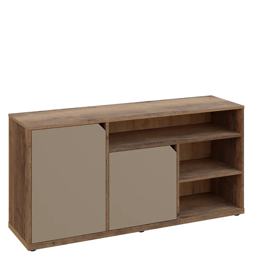 KU2-15DN3 L skříňka nízká 2-dveřová, nika, 740x1522x400, provedení levé, dub halifax cínový/latte